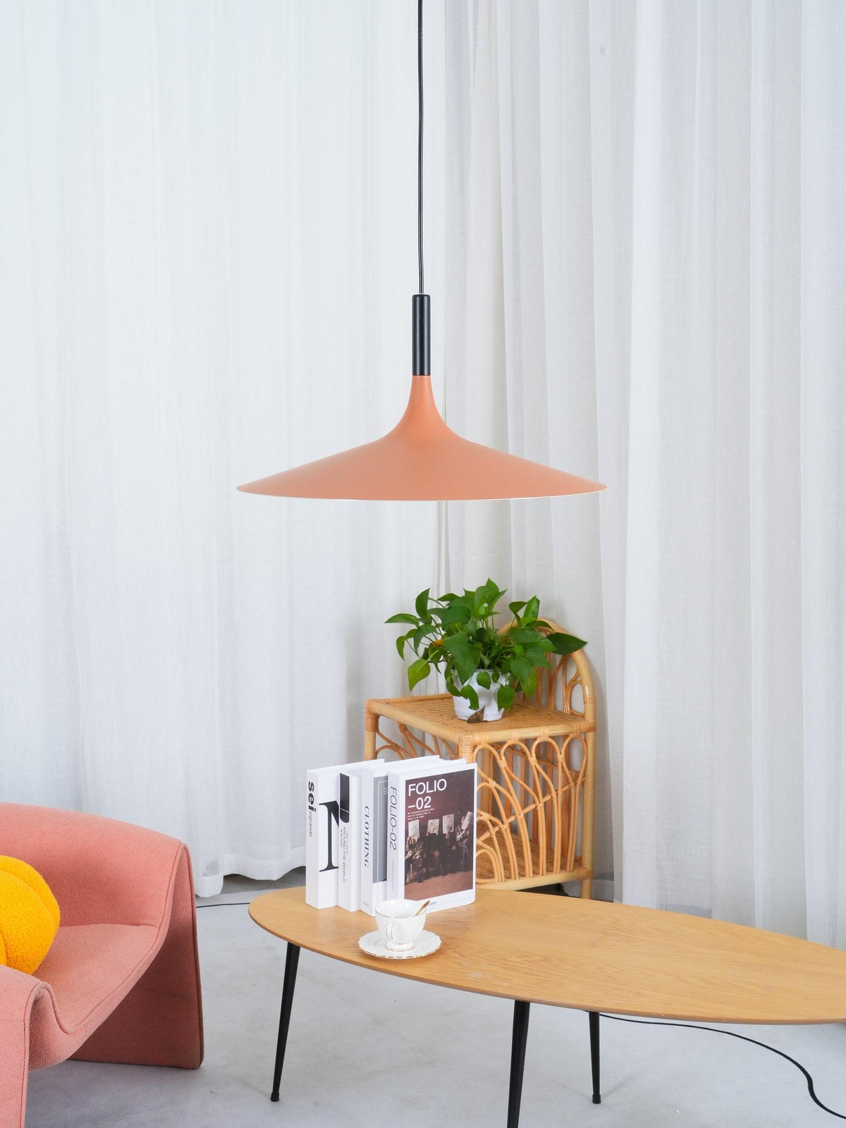 Larkin White Saucer Pendant Light – detail 39