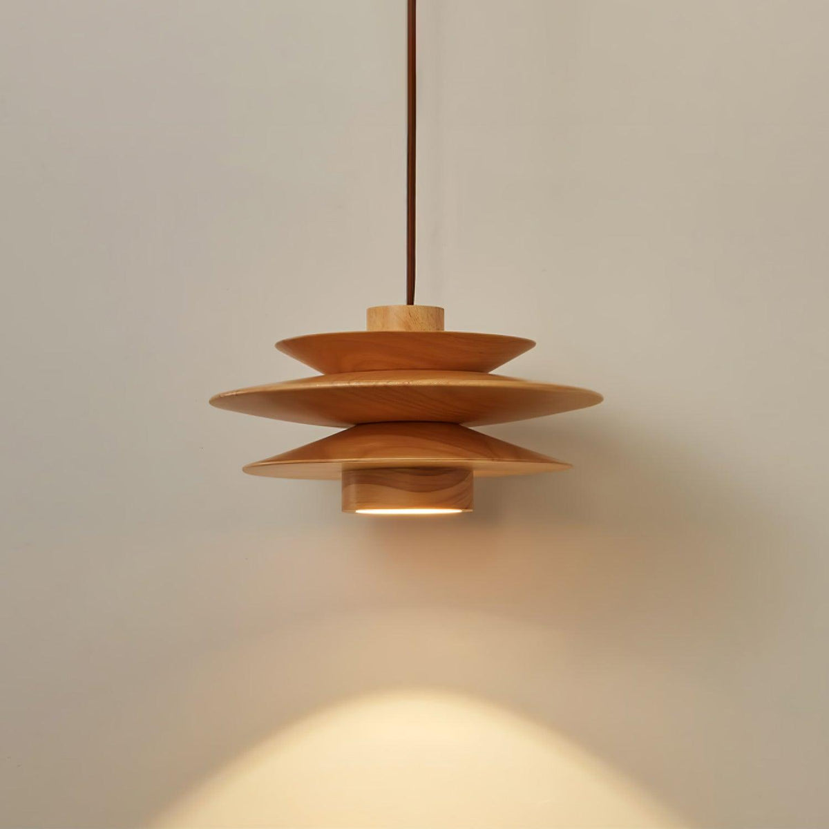 Cascade Wooden Disc Pendant Lamp – detail 17